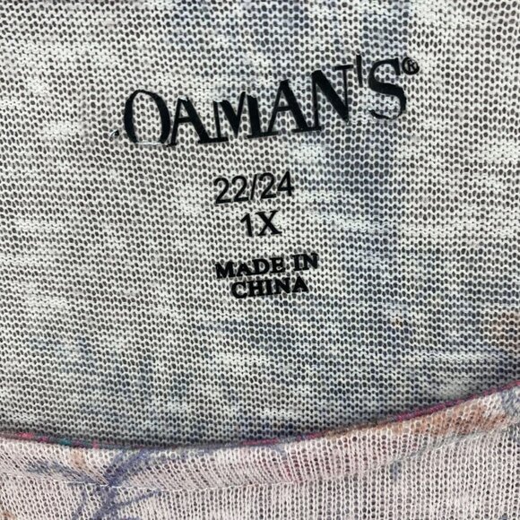 Roamans Sweater Womens 1X Plus Purple Floral 2 Piece Set 1/2 Sleeves Cardigan - Picture 8 of 15